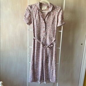 VINTAGE JANE SCHAFFHAUSEN FOR BELLE FRANCE Blush Pink Floral Dress